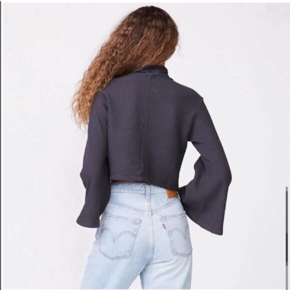 NWOT Monrow Brushed Rib Mock Neck Top - Picture 8 of 9